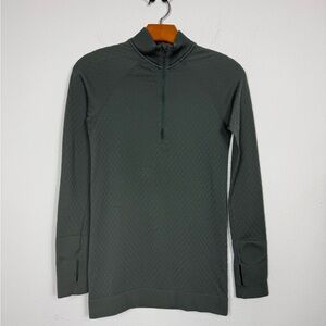 Lululemon Green Rest Less 1/2 Zip Long Sleeve Seamless Athletic Wear Sz 4